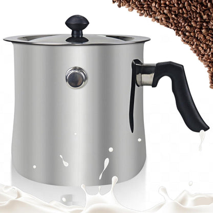 1.5L Edelstahl Milchtopf mit Pfeife & Deckel