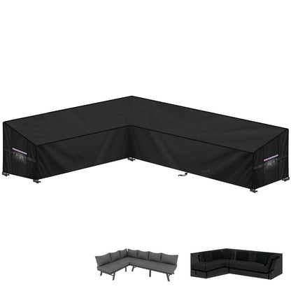 L-Form Gartenmöbel Abdeckung | Wasserdicht & Windfest | 220x280x90x80/60cm