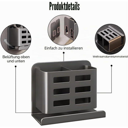 Wandzahnbürstenhalter Aluminium – Bohrlos & Platzsparend