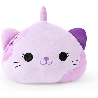Kuscheltier Katze Violett 23cm - Weiches Plüschkissen für Kinder & Erwachsene