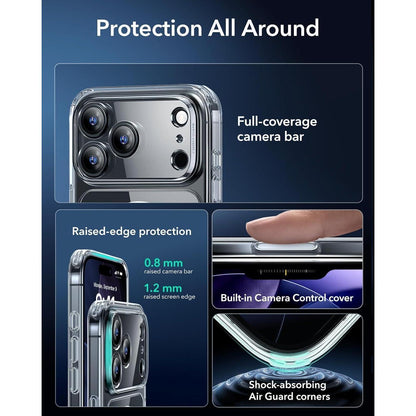 iPhone 17 Pro Max Hülle mit Kamerasteuerung, MagSafe, Militärschutz, Klar