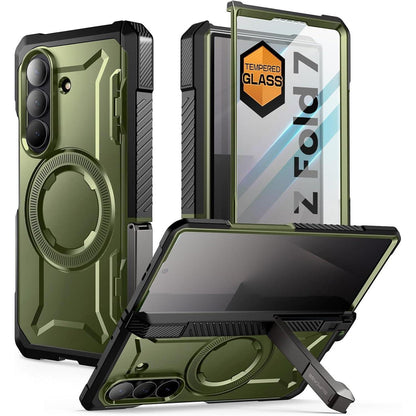 Samsung Galaxy Z Fold 7 Hülle mit Ständer & MagSafe Grün