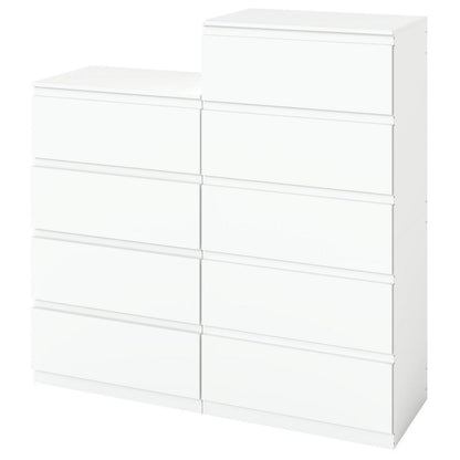 2er-Set Kommoden Weiß 4 & 5 Schubladen – Schlafzimmer & Büro