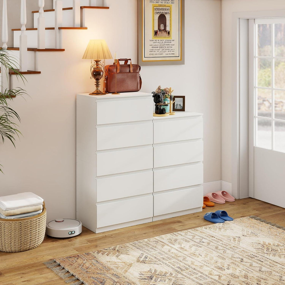 2er-Set Kommoden Weiß 4 & 5 Schubladen – Schlafzimmer & Büro