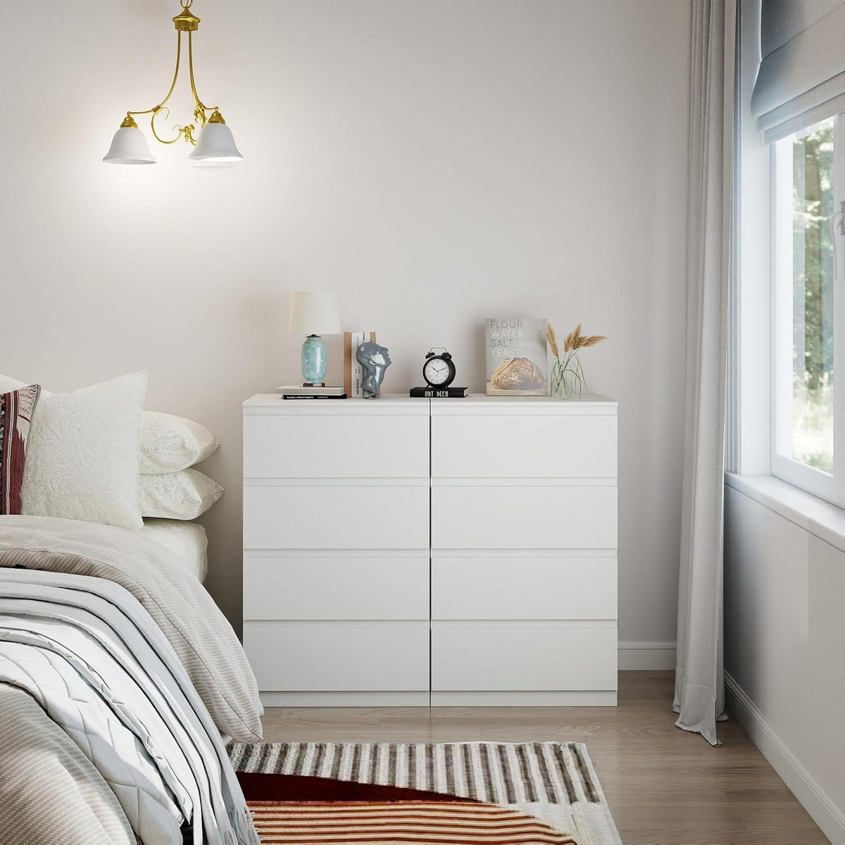2er-Set Kommoden weiß 60cm - Schlafzimmer & Büro