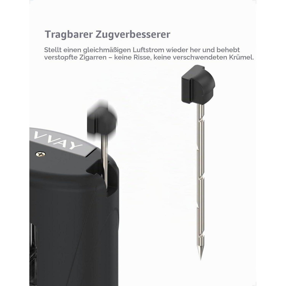 Sturmfeuerzeug mit V-Cutter, 4 Jetflammen, Schwarz