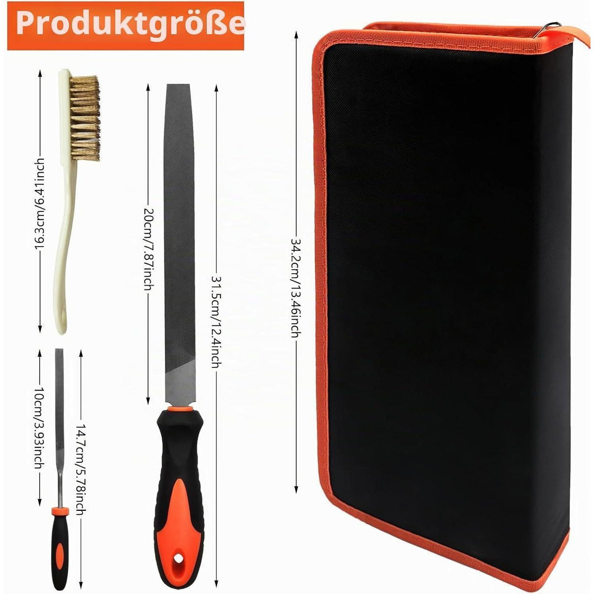 49-tlg. Feilen Set für Holz & Metall | Nadelfeilen, Schleifpapier & Etui