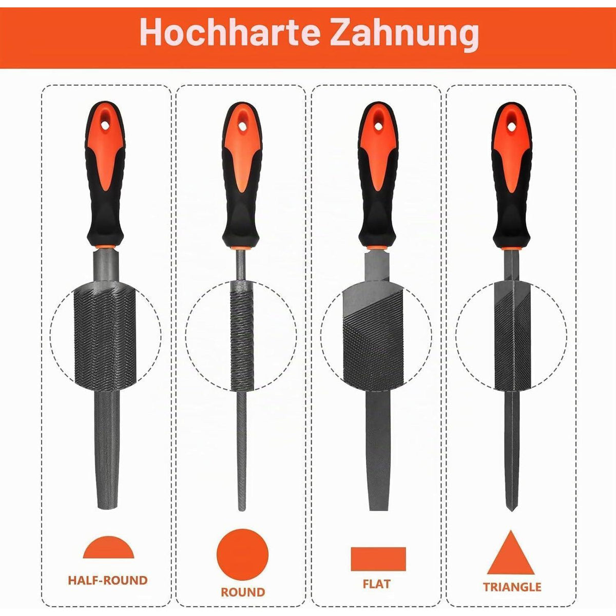 49-tlg. Feilen Set für Holz & Metall | Nadelfeilen, Schleifpapier & Etui