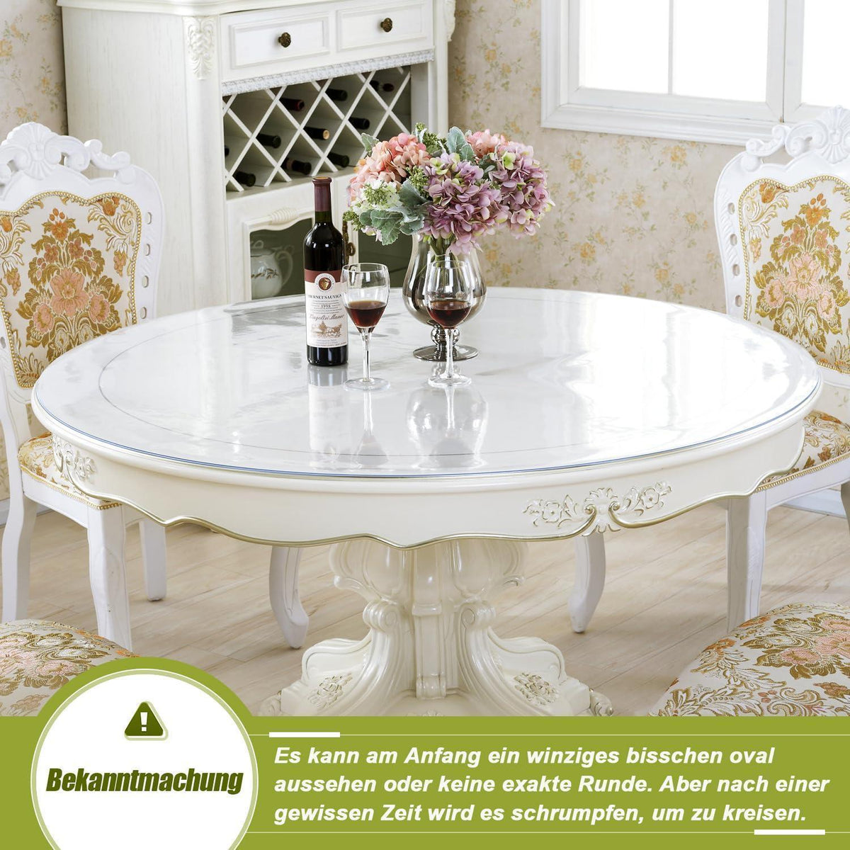Runde Tischfolie 100cm – Transparent, Wasserdicht & Kratzfest