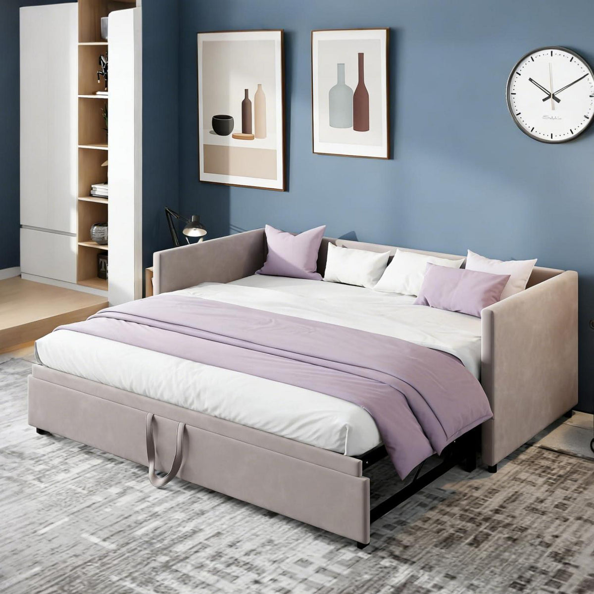 Schlafsofa 90/180x200 cm mit Bettkasten & Stauraum