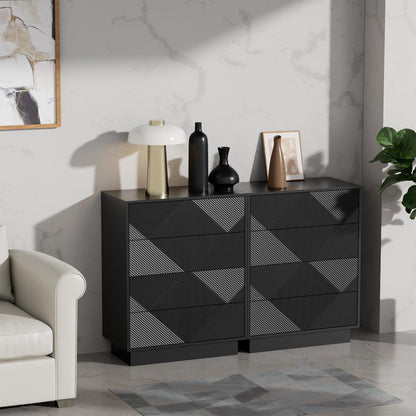 Moderne Kommode mit 4 Schubladen – Schwarz, 60x33,5x77,5cm