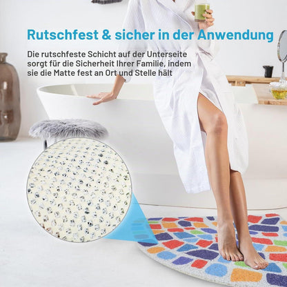 Rutschfeste Duschmatte Dreieckig 70x70 cm mit Mosaik