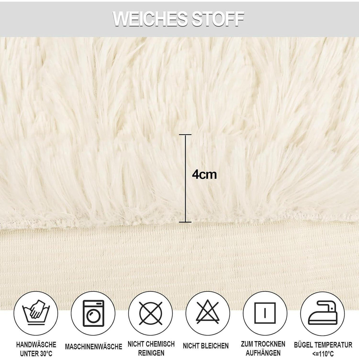 Hochflor Stuhlhussen 6er Set – Stretchbezug für Esszimmerstühle