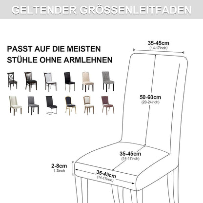 Hochflor Stuhlhussen 6er Set – Stretchbezug für Esszimmerstühle