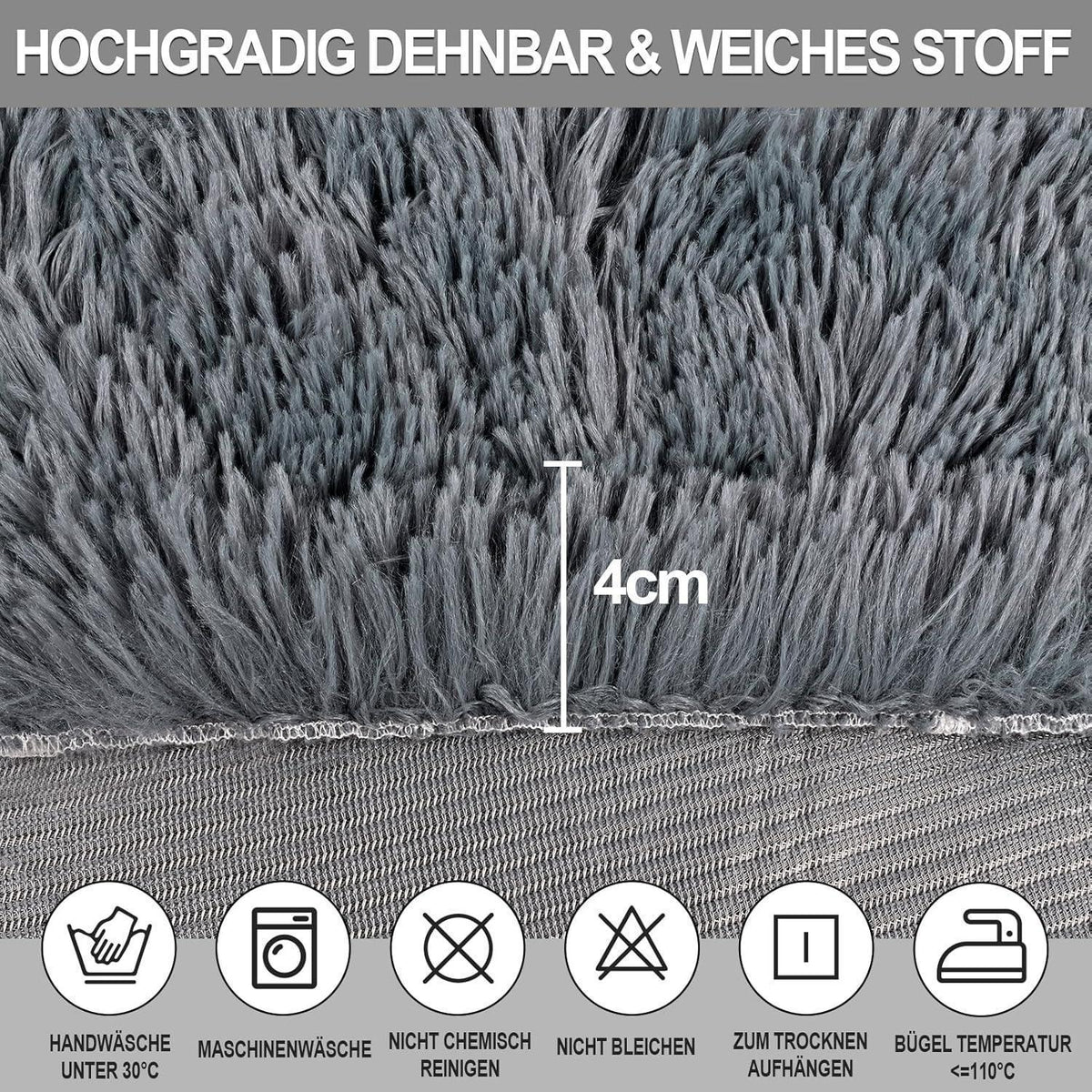Stretch Stuhlhussen Set Dunkelgrau - 4er Pack für Esszimmer
