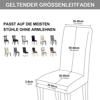 Hochflor Stuhlhussen 4er Set – Hellgrau, Stretch & Waschbar
