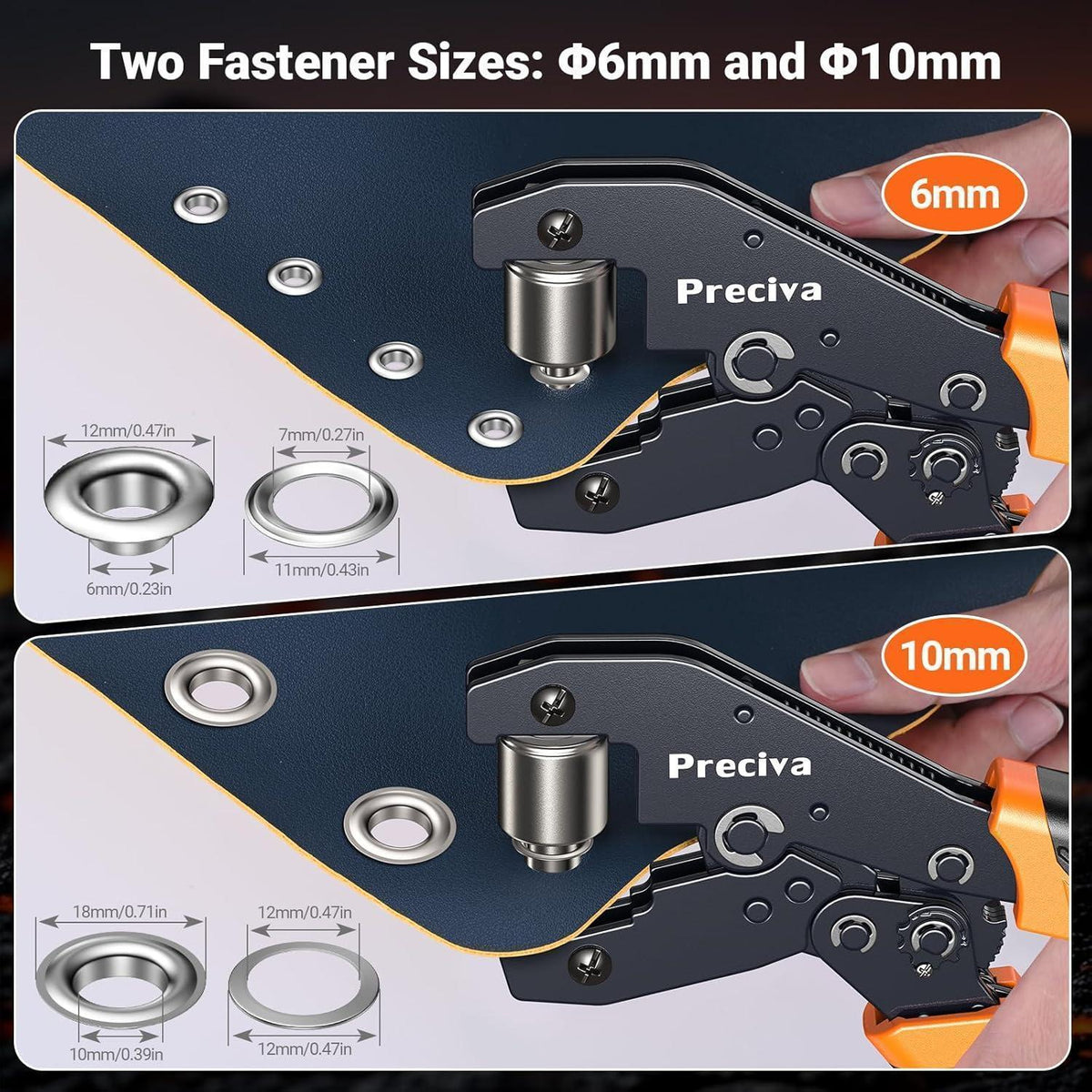 Profi Ösenzange Set mit 280 rostfreien Ösen für Stoffe & Planen