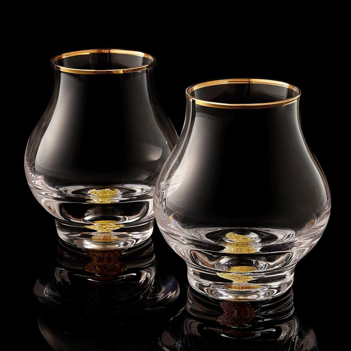 Whiskygläser 2er Set mit 24K Blattgold – Snifter für Brandy & Co.