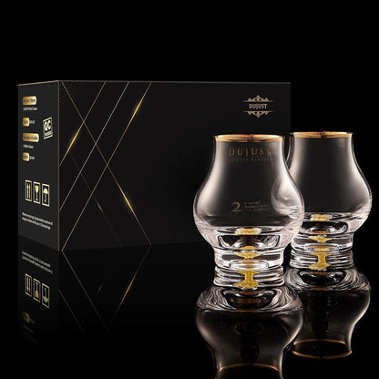 Whiskygläser 2er Set mit 24K Blattgold – Snifter für Brandy & Co.