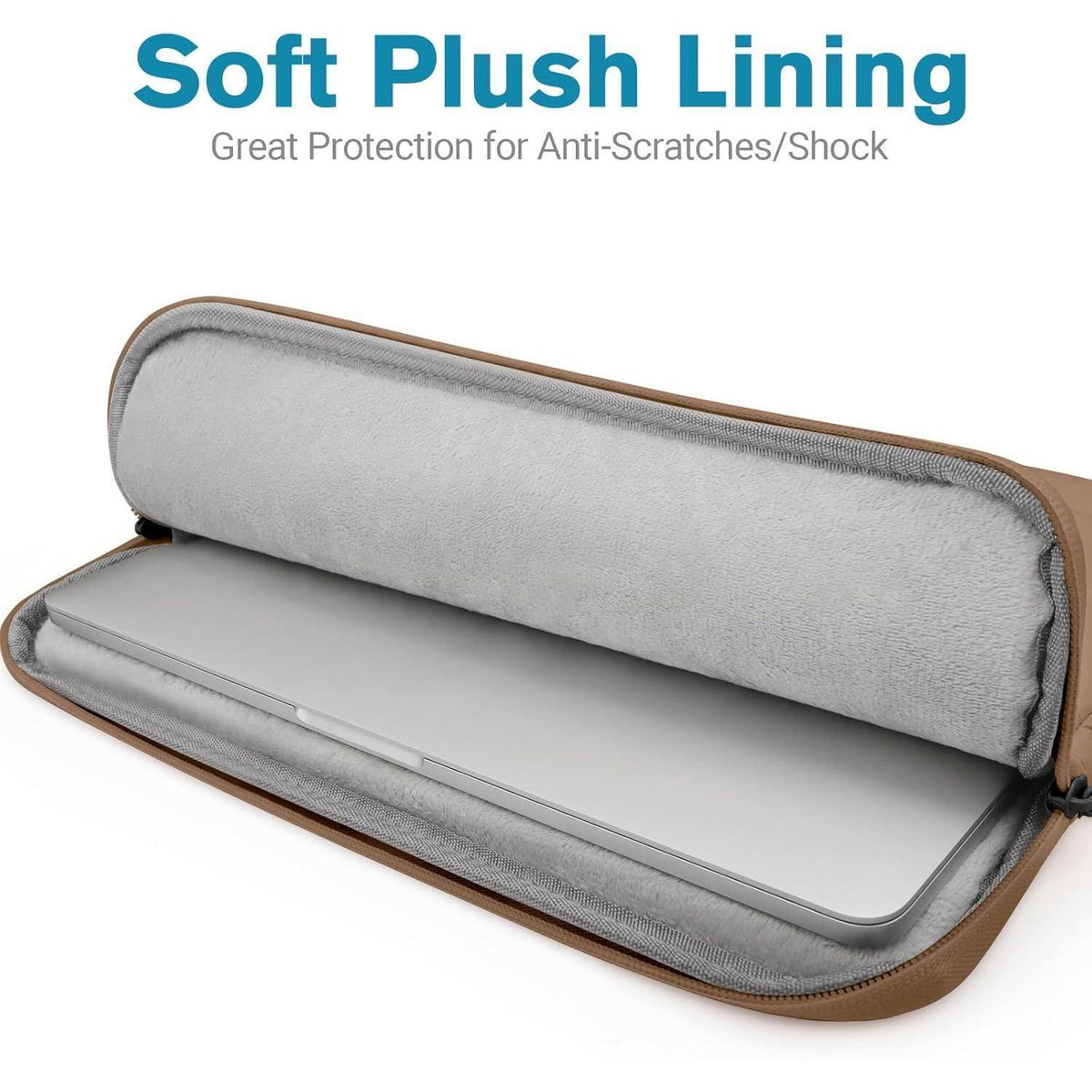 Gepolsterte Laptoptasche 13,3 Zoll mit Zubehörtasche, Braun