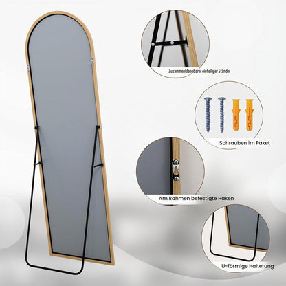 Gewölbter Ganzkörperspiegel 146x44cm – Stand- & Wandspiegel