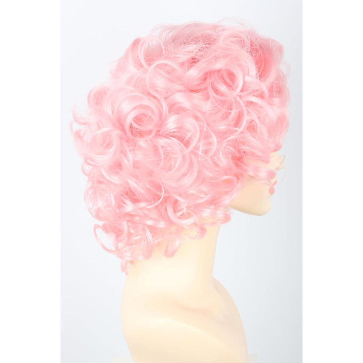 Rosa Lockige Damen Perücke – Halloween & Retro Kostüm
