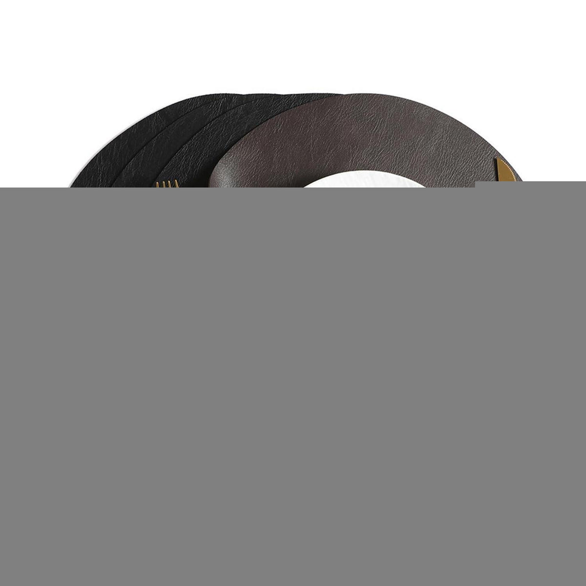 Tischsets 4er Set – Abwaschbar & Hitzebeständig Braun/Schwarz in Lederoptik