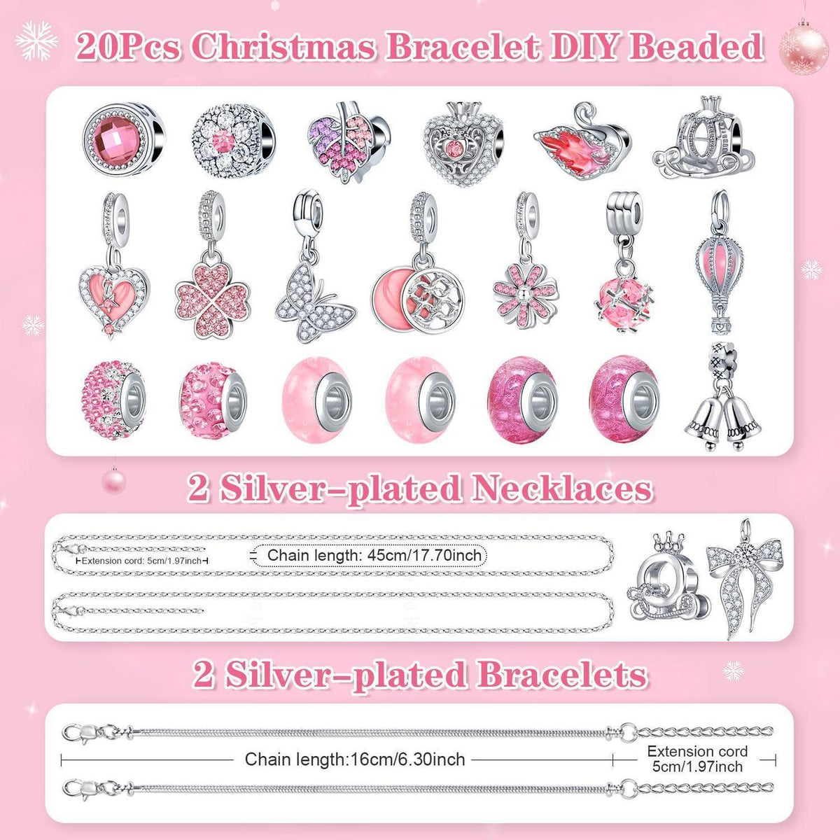 Adventskalender Schmuck Mädchen 2026 - Weihnachtsüberraschung für Kinder