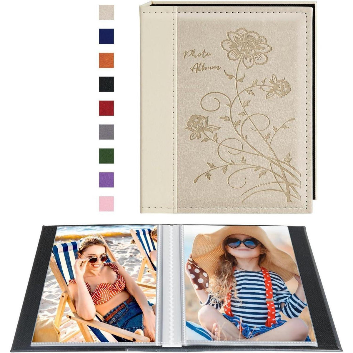 Fotoalbum 10x15cm, 2er-Pack, Leinenoptik, Beige