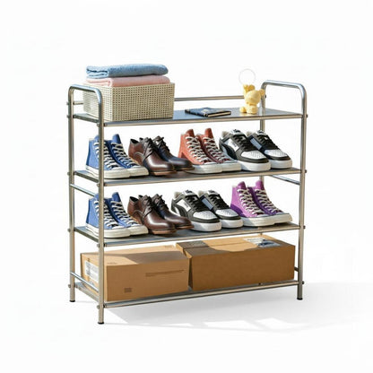 Edelstahl Schuhregal 4-Etagen – Platzsparend & Robust