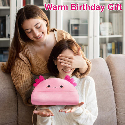 Tragbare Hoodie-Decke mit Kapuze und Handschuhen – Axolotl Kuscheldecke
