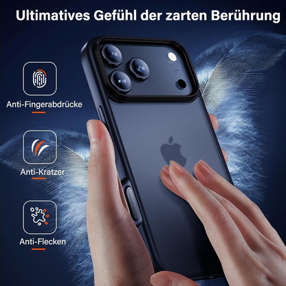 iPhone 17 Pro Hülle Set mit 2x Schutzfolie, Matt Blau