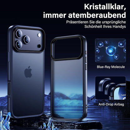 iPhone 17 Pro Hülle Set mit 2x Schutzfolie, Matt Blau
