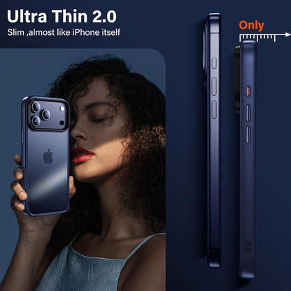 iPhone 17 Pro Hülle Set mit 2x Schutzfolie, Matt Blau
