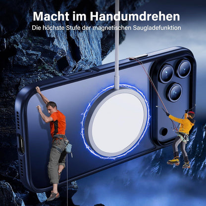 iPhone 17 Pro Hülle Set mit 2x Schutzfolie, Matt Blau