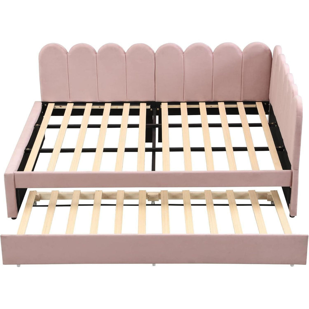 L-förmiges Schlafsofa 140x200 cm mit Ausziehbett & Blütenmuster