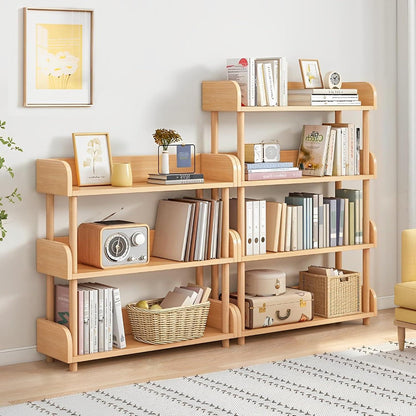 3-Ebenen Holzregal Eiche - Modernes Bücherregal für Wohnzimmer
