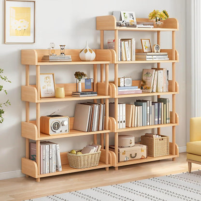 5-Ebenen Bücherregal Eiche - Modernes Holzregal für Wohnzimmer