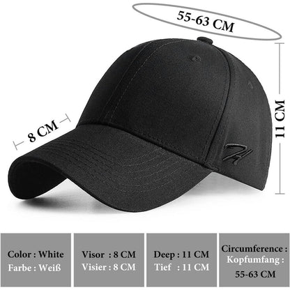 Baseball Cap Baumwolle Verstellbar – Unisex Kappe Schwarz
