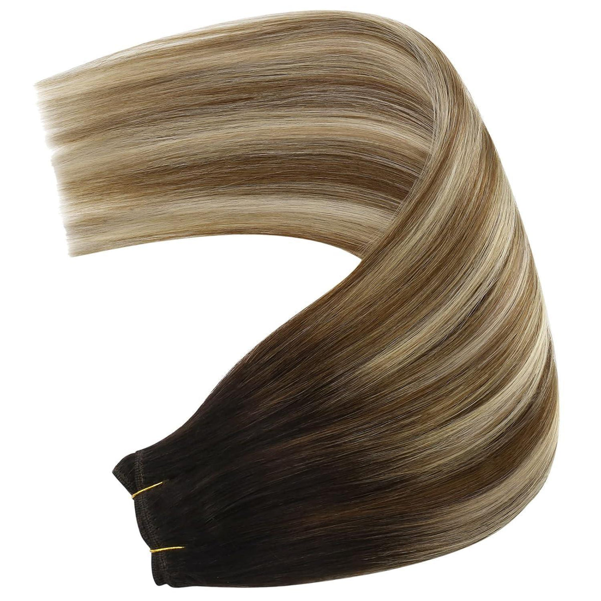 Echthaar Tressen Ombre Braun Balayage Blond 50cm