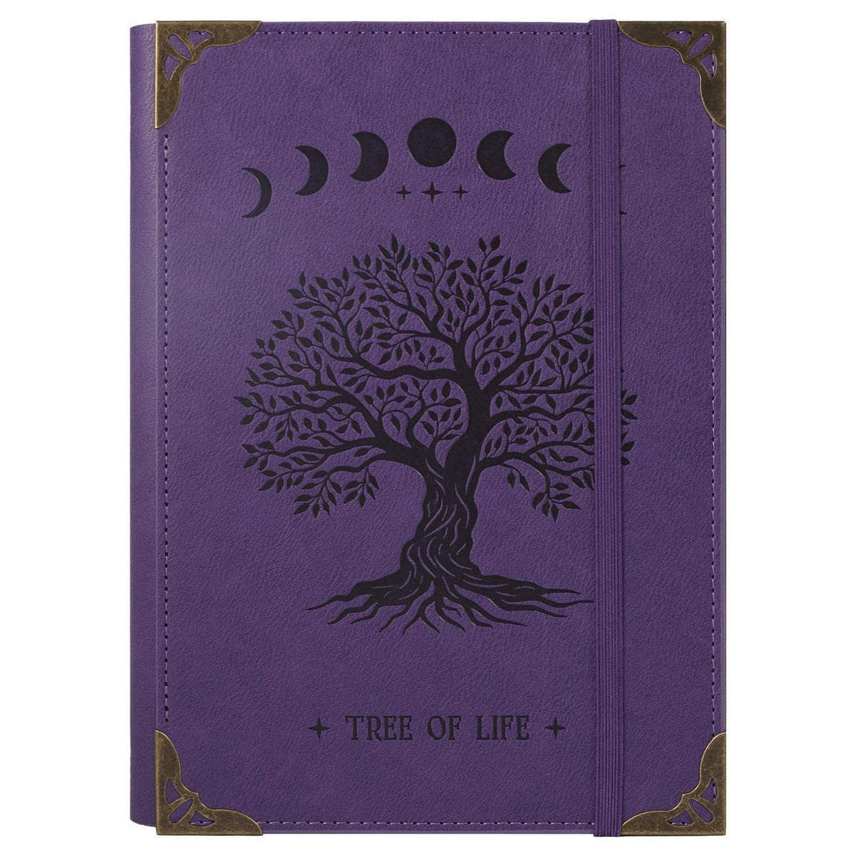 A5 Ringbuch Tagebuch mit 6 Ringen, Vintage Baumdesign Violett