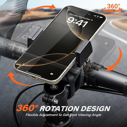 Fahrrad Handyhalterung aus Aluminium – 360° drehbar & sicher