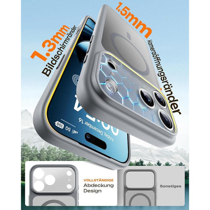 iPhone 17 Pro Hülle MagSafe, Kameraschutz, Matt, Grau