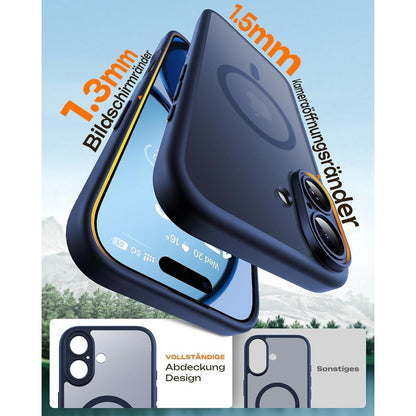iPhone 17 Hülle mit MagSafe, Kameraschutz, matt, blau