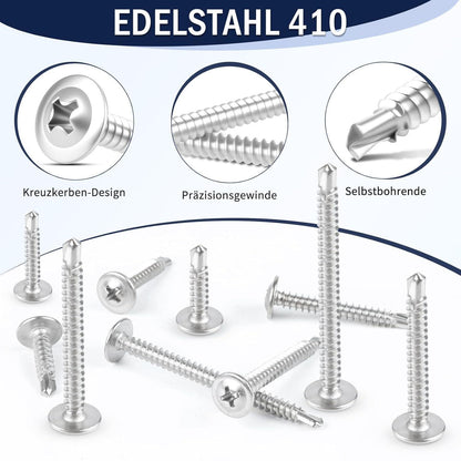 230tlg. Edelstahl 410 Selbstschneidende Schrauben M4.2 Set