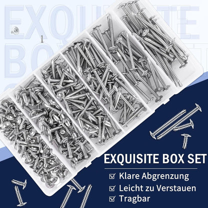230tlg. Edelstahl 410 Selbstschneidende Schrauben M4.2 Set