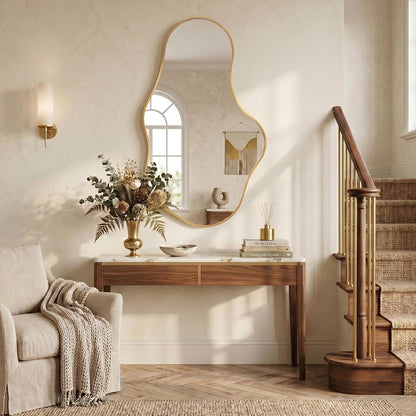 Wavy Wandspiegel Gold – Abstraktes Wellendesign für Bad & Co.