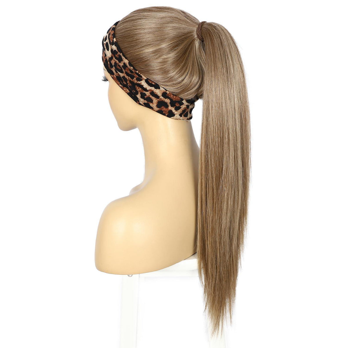 Stirnband Perücke glattes Haar hellbraun, 26 Zoll, hitzebeständig
