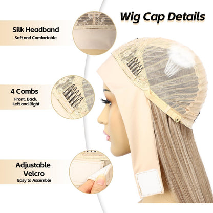 Blond Stirnband Perücke – Synthetisch, 26 Zoll, mit Stirnbändern