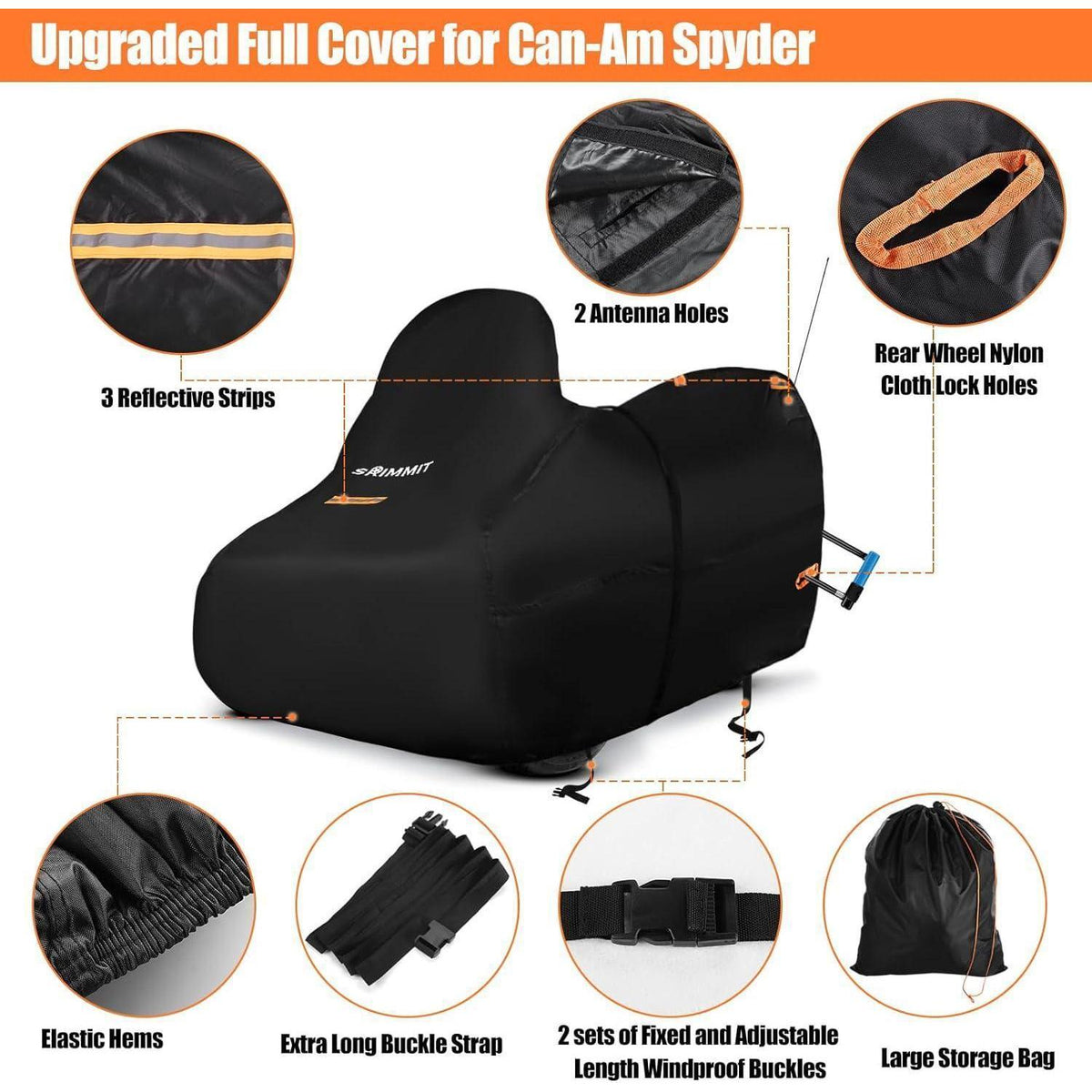 Wasserdichte Abdeckung für Can-Am Spyder RT/F3 – 300x150x120cm